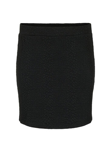 Kort skjørt med tekstur, Black, Packshot image number 0