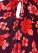 Bluse i viskose med blomstermotiv og volangermer, Lilla, Packshot image number 2
