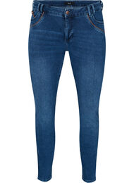 Ekstra slim Sanna jeans med normal høyde i livet, Blue denim