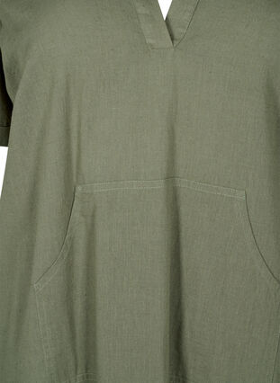 Zizzi Hettekjole i bomullsblanding med lin, Deep Lichen Green, Packshot image number 2