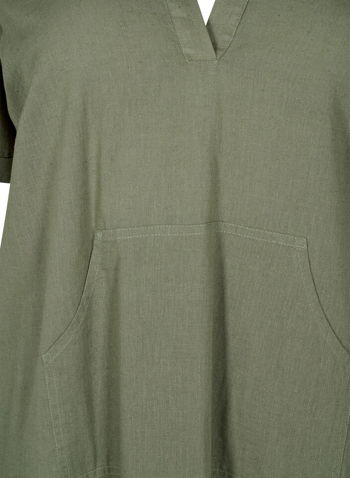 Hettekjole i bomullsblanding med lin, Deep Lichen Green, Packshot image number 2