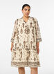 Kjole med ornamentm&oslash;nster og krage med rysjer, Beige, Model image number 0