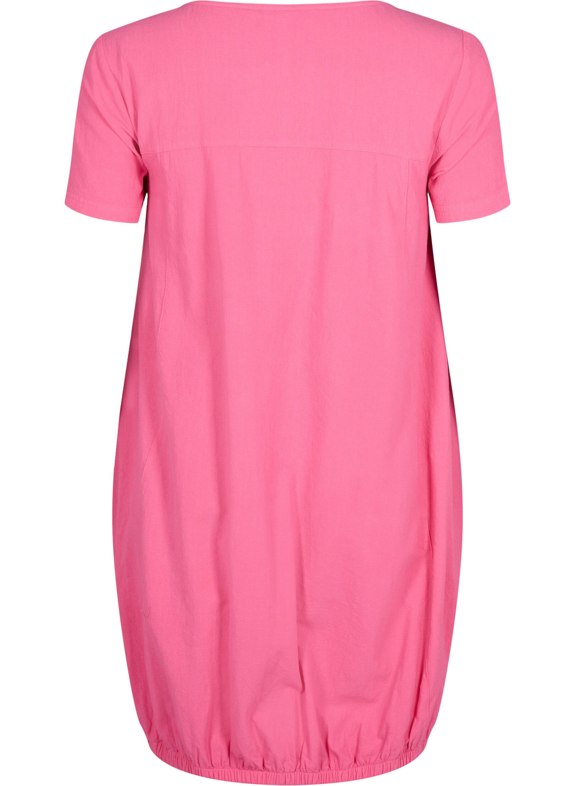 ZizziKortermet bomullskjole, Rosa, Packshot image number 1