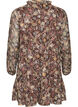 Chiffonkjole med blomstertrykk og volanglag, Brun, Packshot image number 1