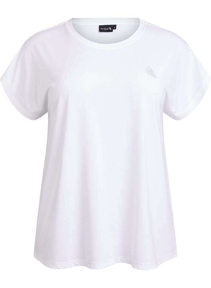 Ensfarget trenings-T-skjorte, Hvit, Packshot image number 0