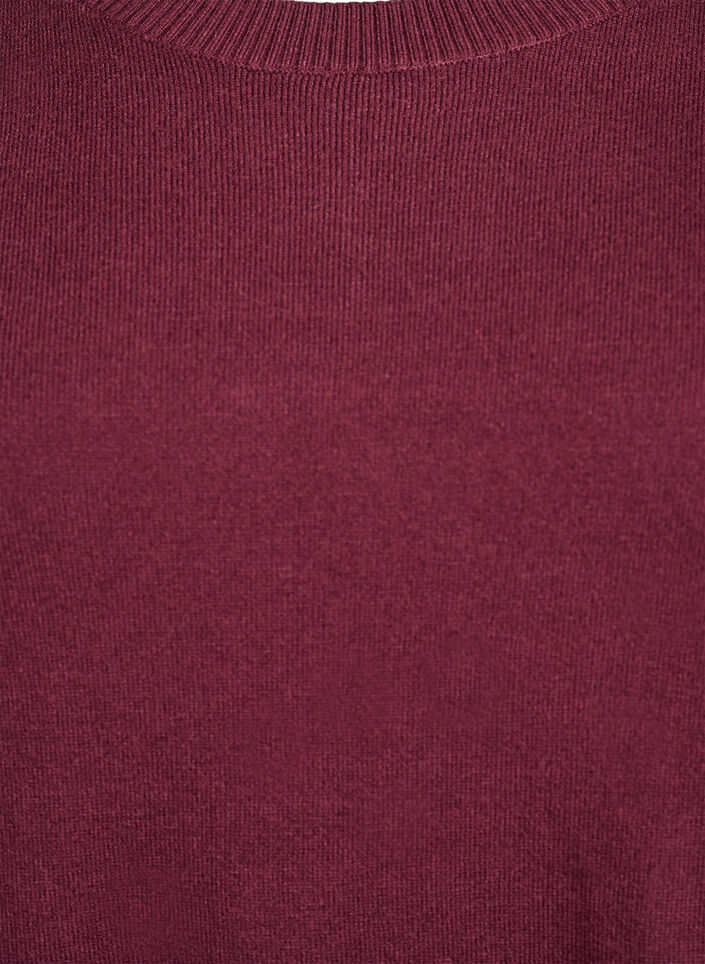 Strikket bluse med rund hals, R&oslash;d, Packshot image number 2