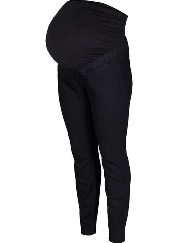 Jeggings til gravide med baklommer, Black, Packshot image number 0
