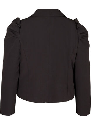 Kort blazer med lange puffermer, Black, Packshot image number 1