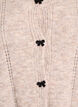Cardigan med sl&oslash;yfeknapper og hullm&oslash;nster, Beige, Packshot image number 2