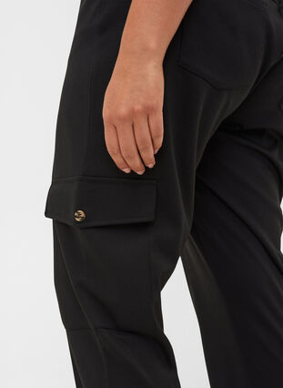 Løse bukser med strikk og lommer, Black, Model image number 2