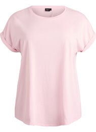 Kortermet t-skjorte i bomullsblanding, Rosa