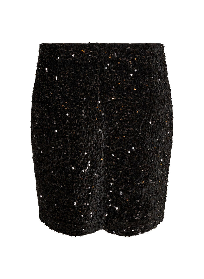 Kort paljettskj&oslash;rt, Svart, Packshot image number 1
