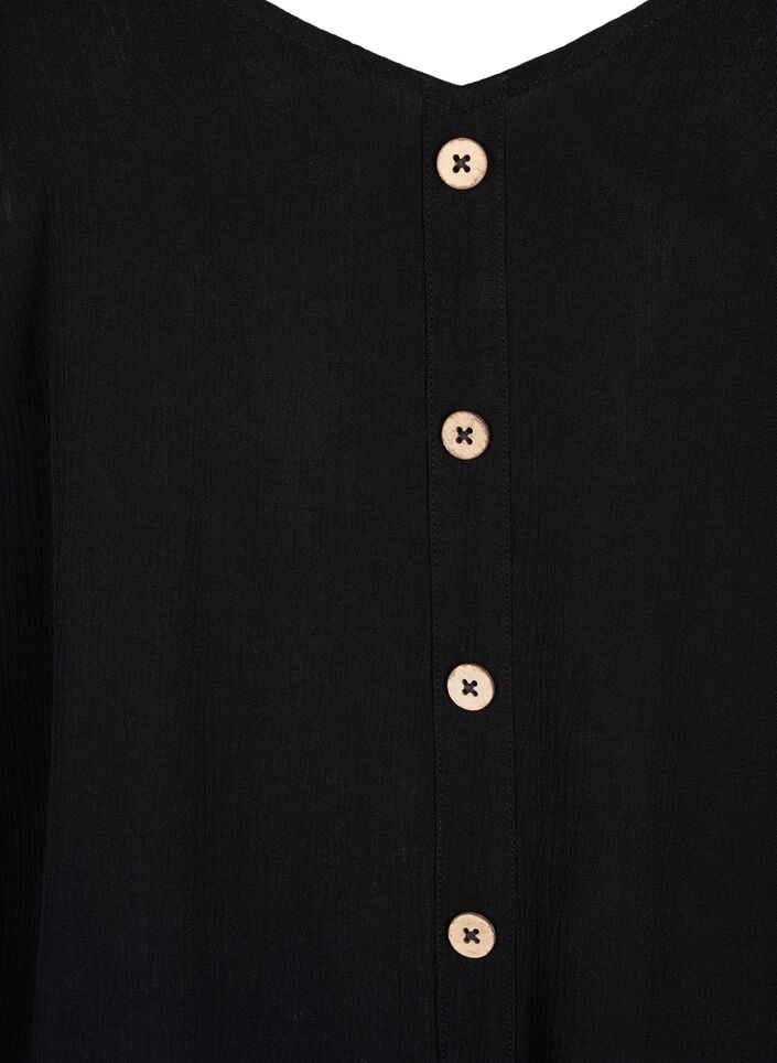 Topp i viskose med smale stropper, Black, Packshot image number 2