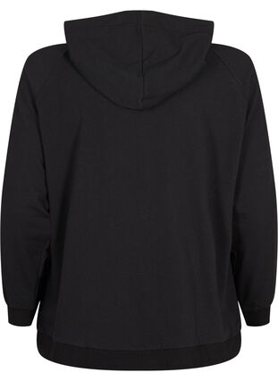 Zizzi Sweat-cardigan med hette og lommer, Svart, Packshot image number 1