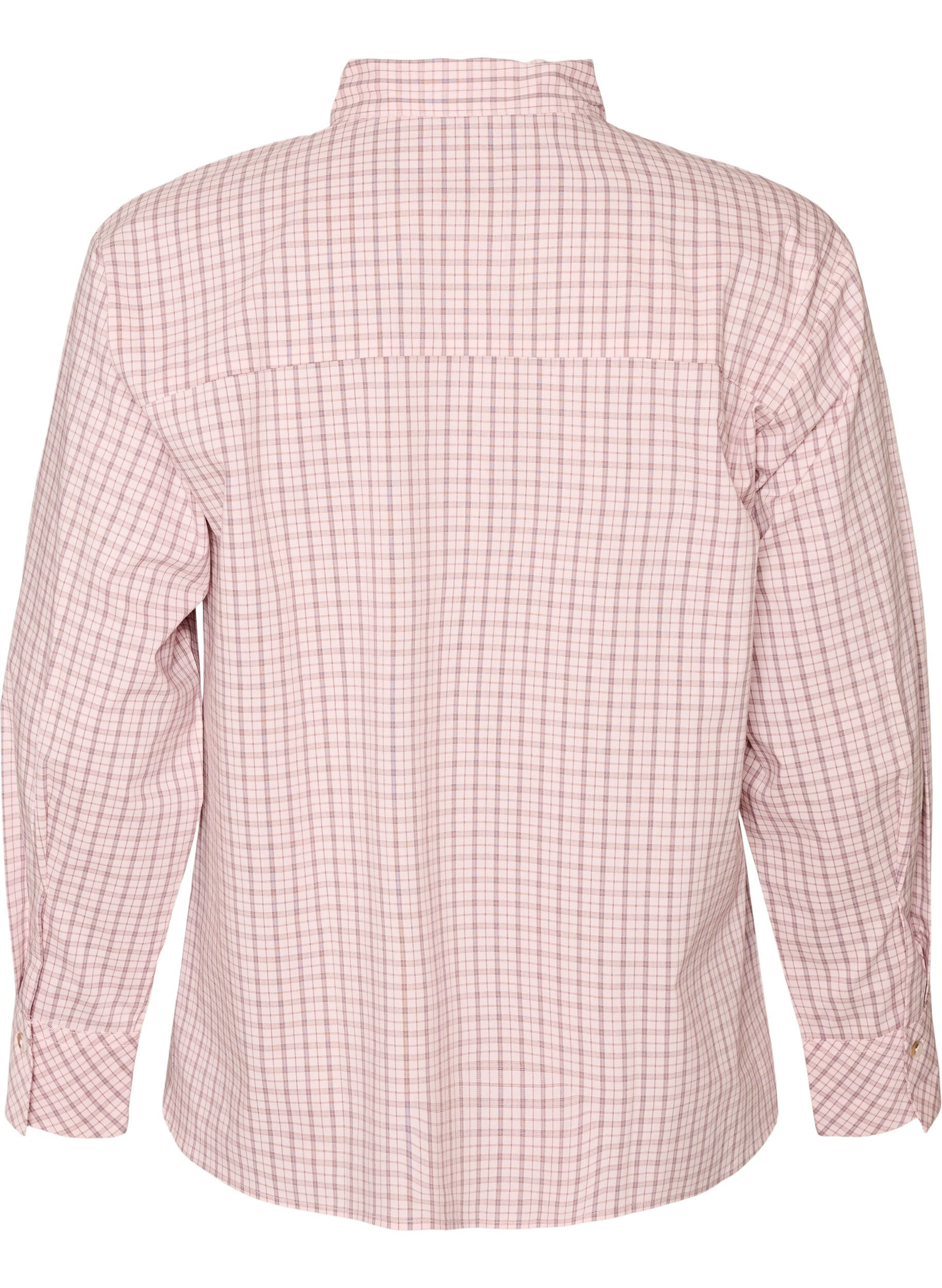 ZizziLoose fit rutete skjorte med knytebelte, Rosa, Packshot image number 1