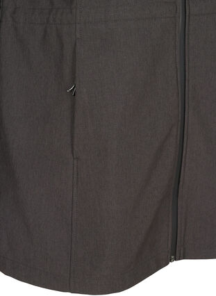 Softshelljakke med hette og justerbar midje, Dark Grey Melange, Packshot image number 3