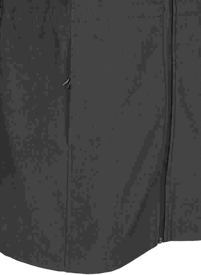 Softshelljakke med hette og justerbar midje, Dark Grey Melange, Packshot image number 3