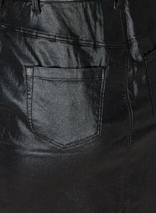 Tettsittende skjørt med glimmer og splitt, Black w/glitter, Packshot image number 3