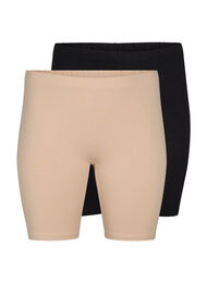 Sykkelshorts i viskose, 2 stk., Beige