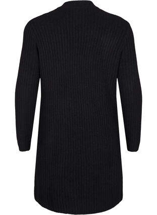 Zizzi Kort ribbestrikket kjole med rund hals, Black, Packshot image number 1