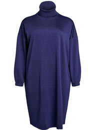 Turtleneck kjole i A-linjefasong, Evening Blue