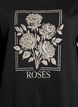 Genser med rosetrykk og rhinesteiner, Svart, Packshot image number 2