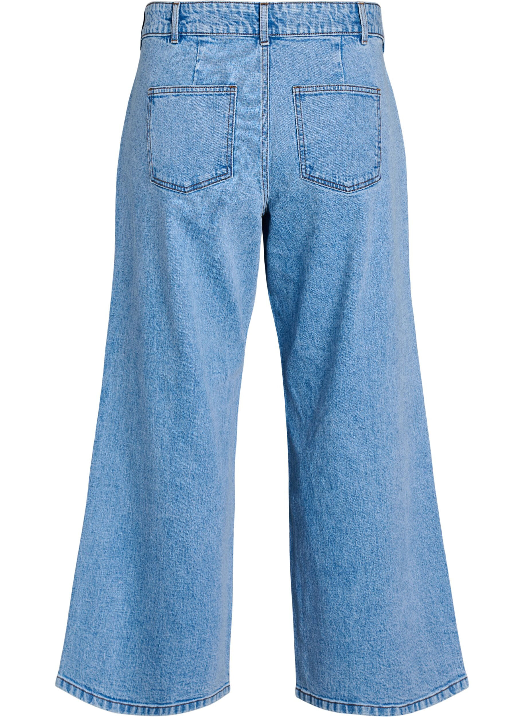 Zizzi Jeans med vide ben og h&oslash;y midje, Bl&aring;, Packshot image number 1