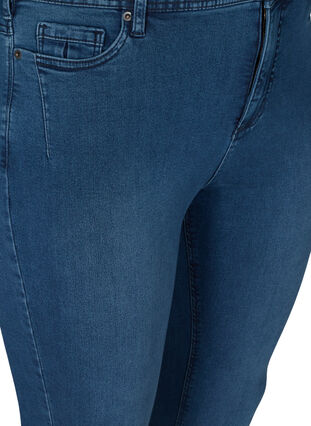 Cropped Amy jeans med høyt liv og glidelås, Dark blue denim, Packshot image number 2