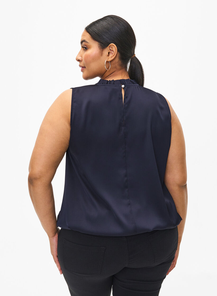 Ermeløs festtopp i sateng, Night Sky, Model image number 1