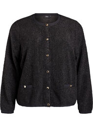 Teddy cardigan med gullfargede knapper, Svart