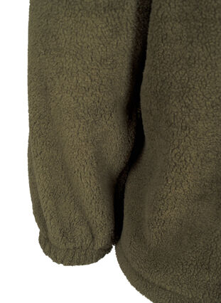 Zizzi Løs teddybluse med rund hals, Forest Night, Packshot image number 3