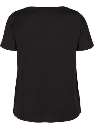 Kortermet t-skjorte i bomull, Black w. Love, Packshot image number 1