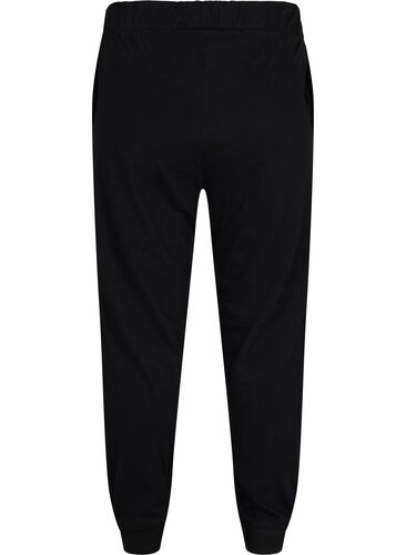 Pysjamasbukser i bomull, Black, Packshot image number 1