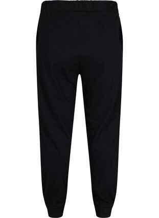 Stripete pysjamasbukser i bomull, Black, Packshot image number 1