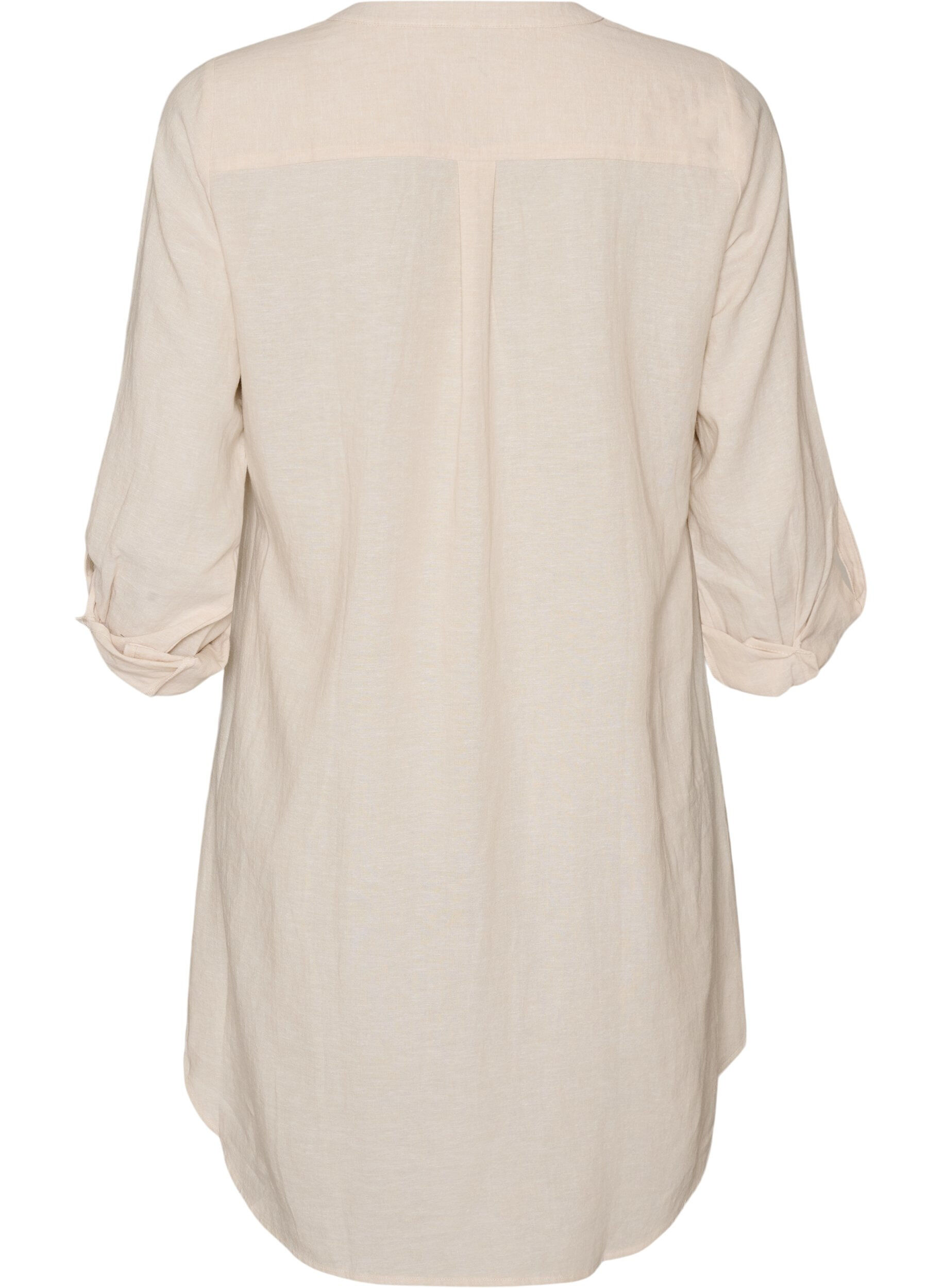 ZizziLang skjorte i lin og viskose, Beige, Packshot image number 1