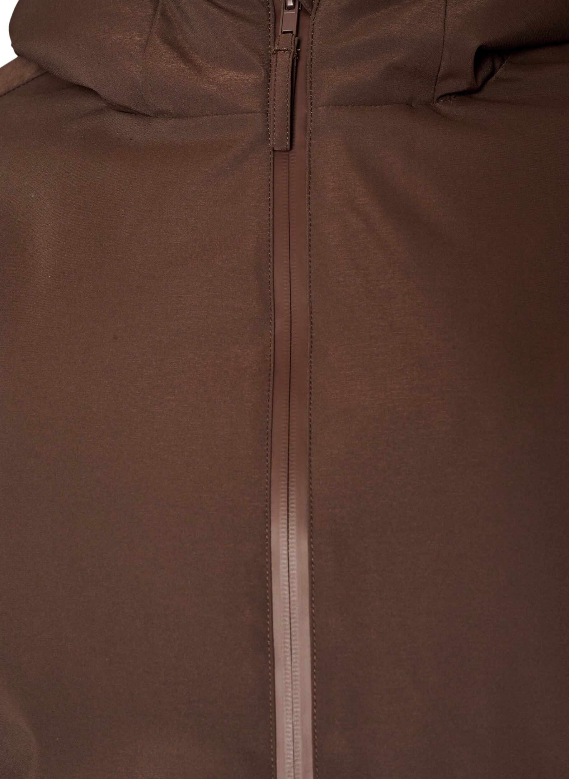ZizziVinterjakke med hette og justerbar midje, Brun, Packshot image number 2