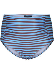 Bikinitruse med høy midje og striper, BlueBrown Stripe AOP