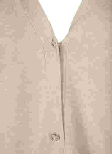 Strikkevest med V-hals og knapper, Pumice Stone Mel., Packshot image number 2