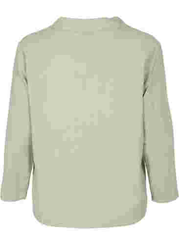 Bomullsskjorte med struktur, Seagrass , Packshot image number 1