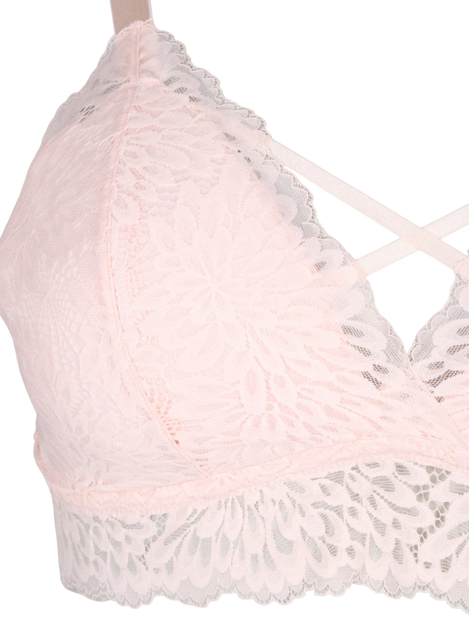 Zizzi Bralette med snor og myk vattering, Peach Blush, Packshot image number 2