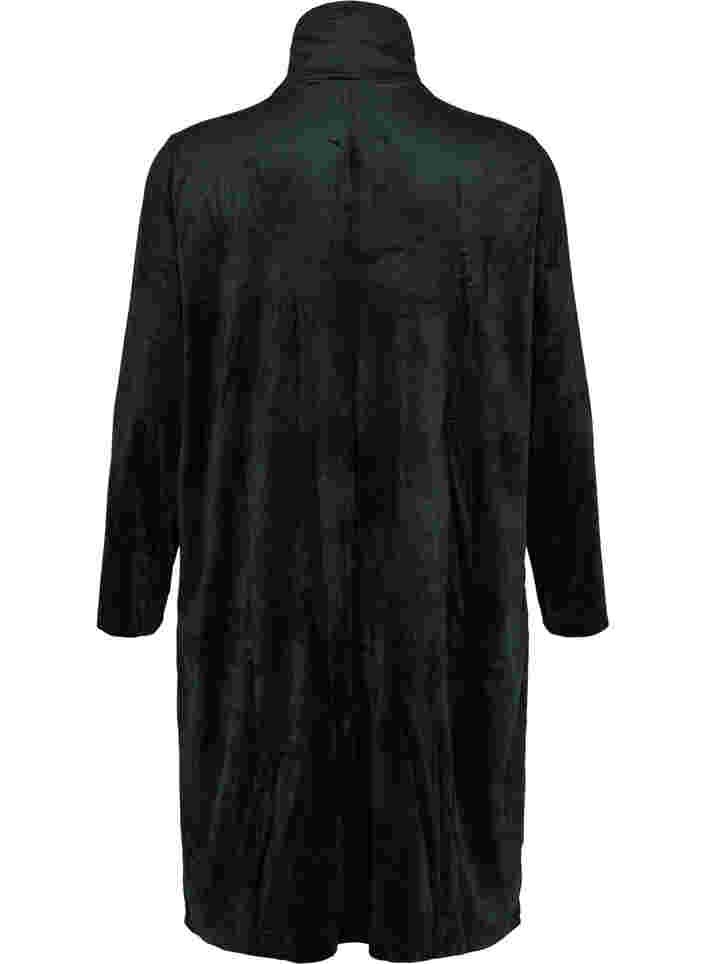 Kjole i velur med glidelås og lommer, Black, Packshot image number 1