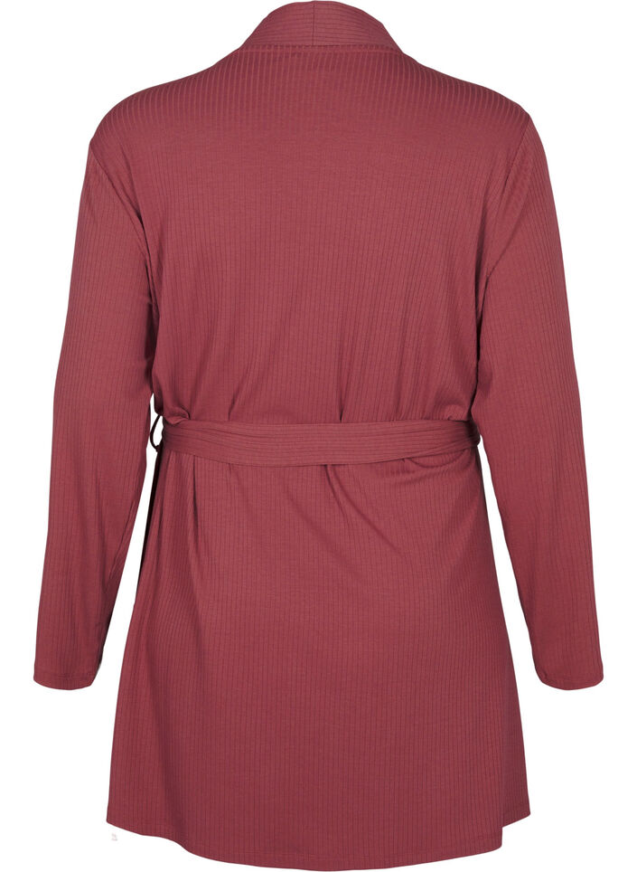 Morgenkåpe med knytebelte, Rose Brown, Packshot image number 1