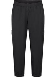 Bukse med cargolommer og elastisk midje, Black