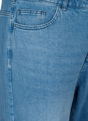 Jeans med rå kanter og rett passform, Medium Blue, Packshot image number 2