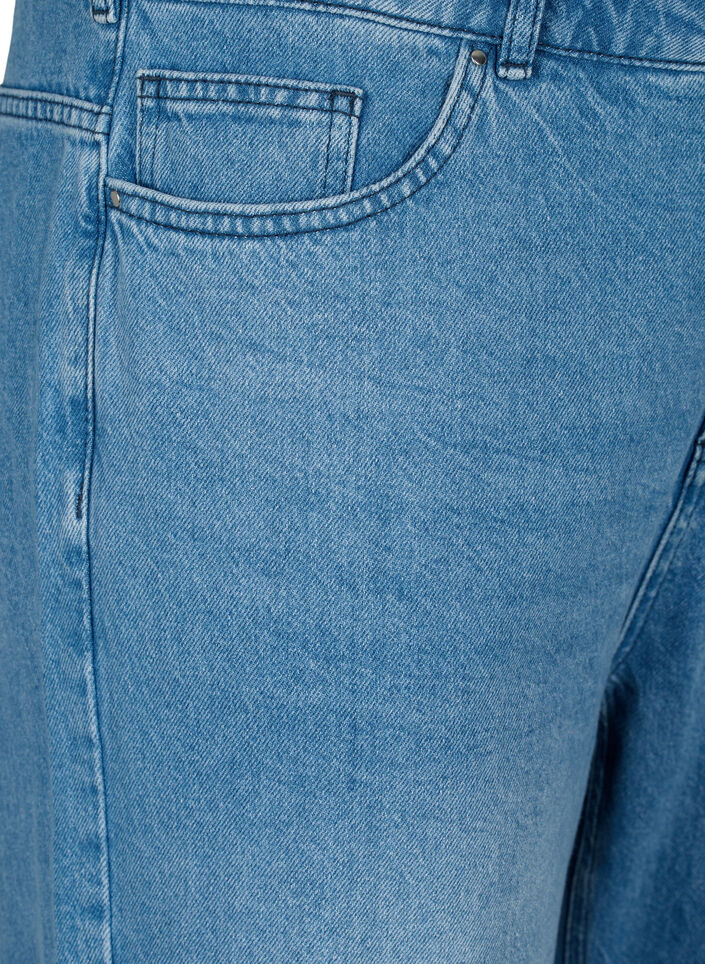 Jeans med rå kanter og rett passform, Medium Blue, Packshot image number 2