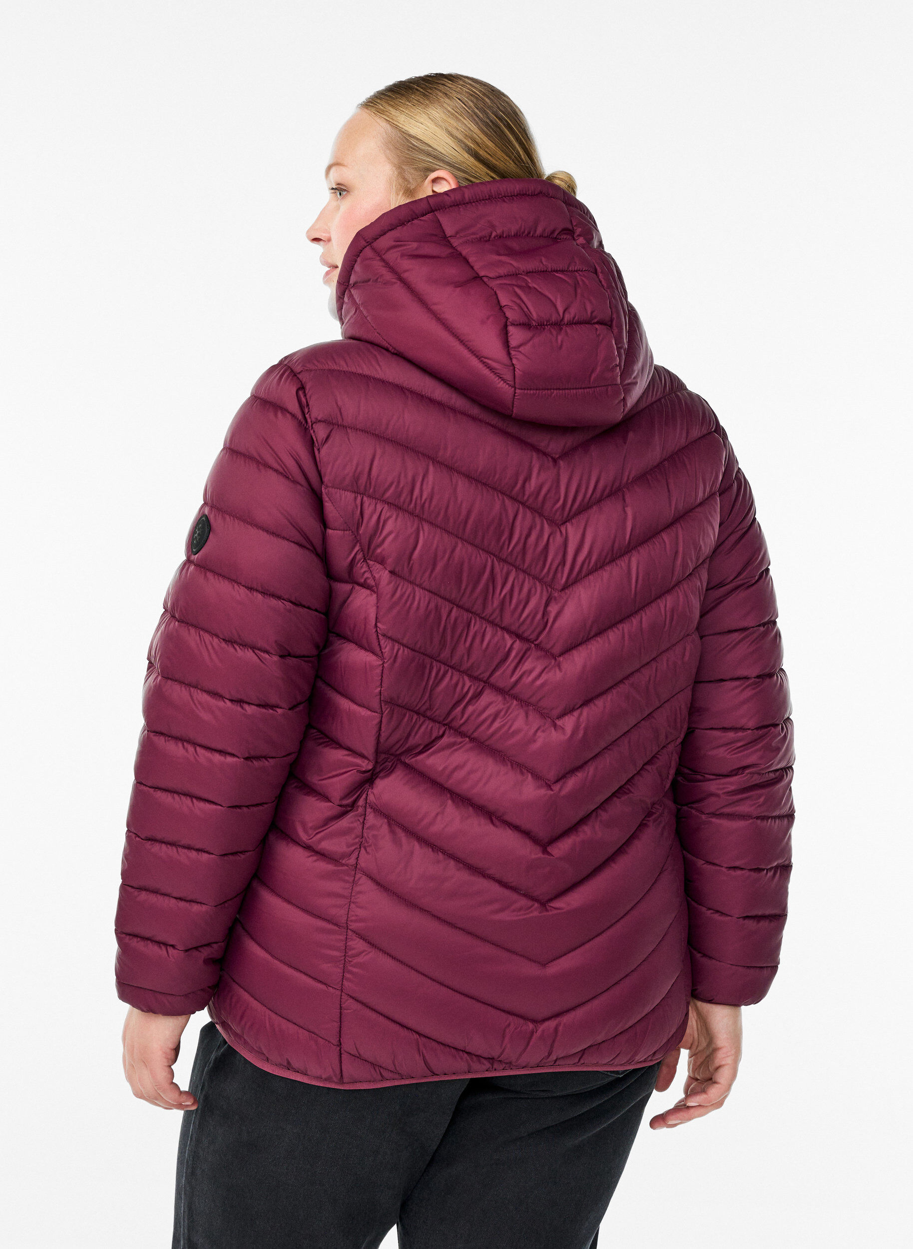 ZizziLett jakke med hette, M&oslash;rk Bordeaux, Model image number 2