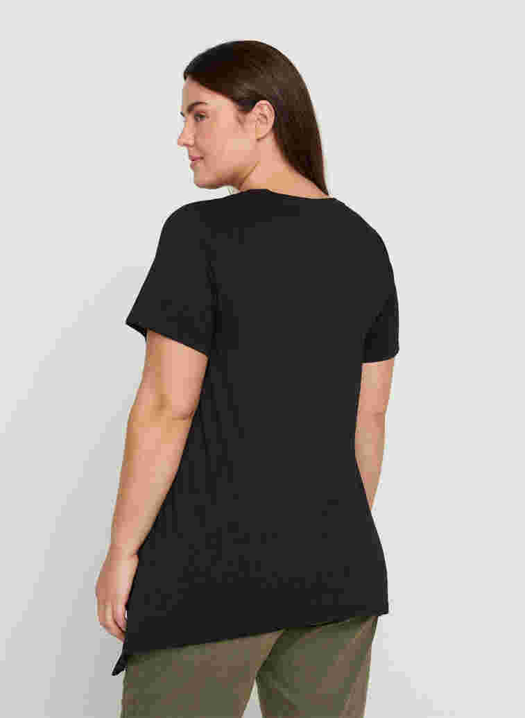 T-skjorte i bomull med A-form, Black GLAMOROUS, Model image number 1