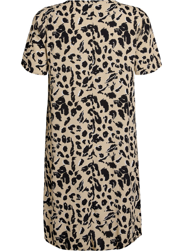 Viskose A-line kjole, Beige, Packshot image number 1