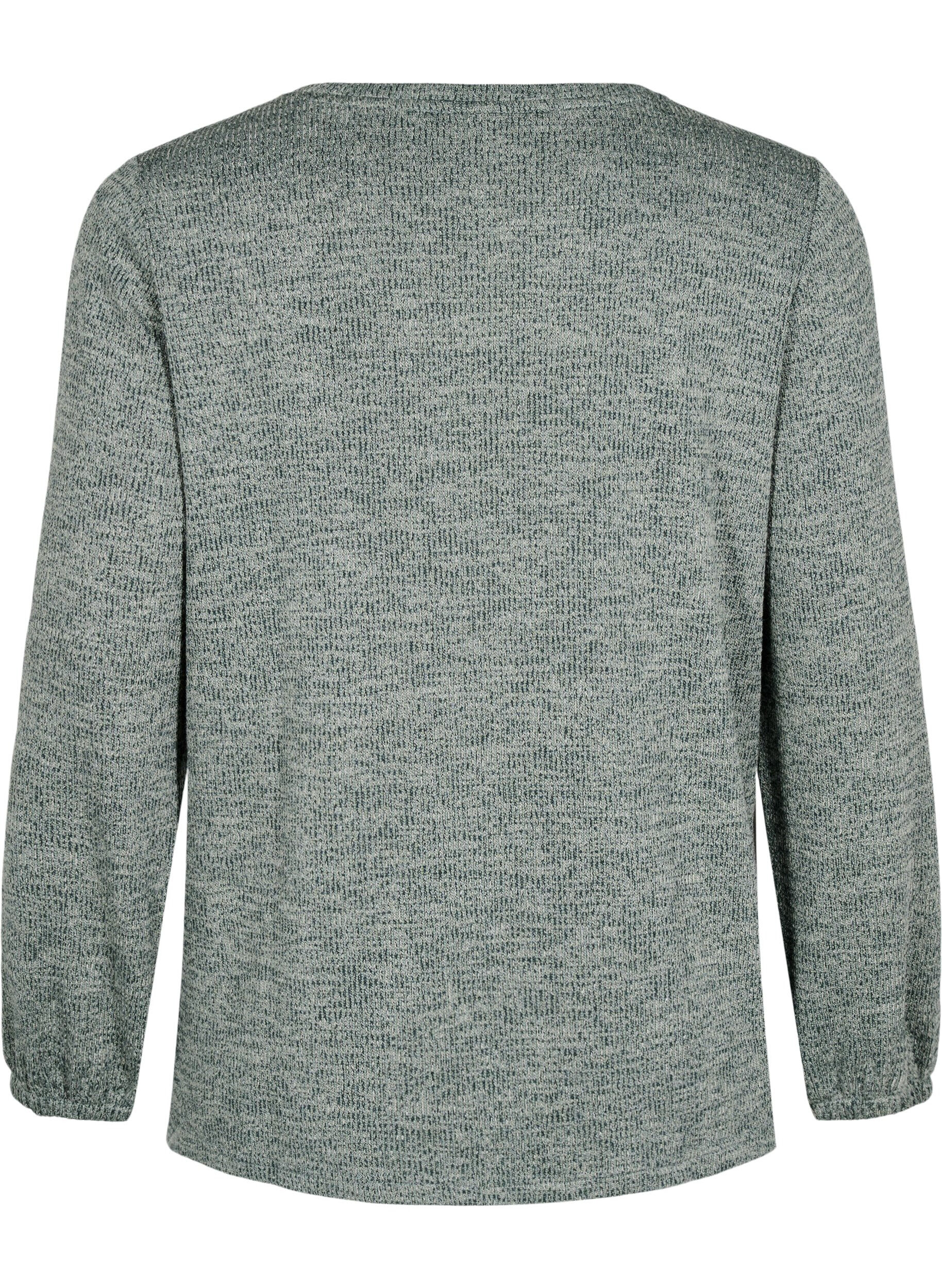 Zizzi FLASH - Jerseybluse med lange ermer, Gr&oslash;nn, Packshot image number 1
