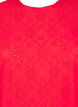 Bluse med korte ermer og blomsterbroderi, Flame Scarlet, Packshot image number 2